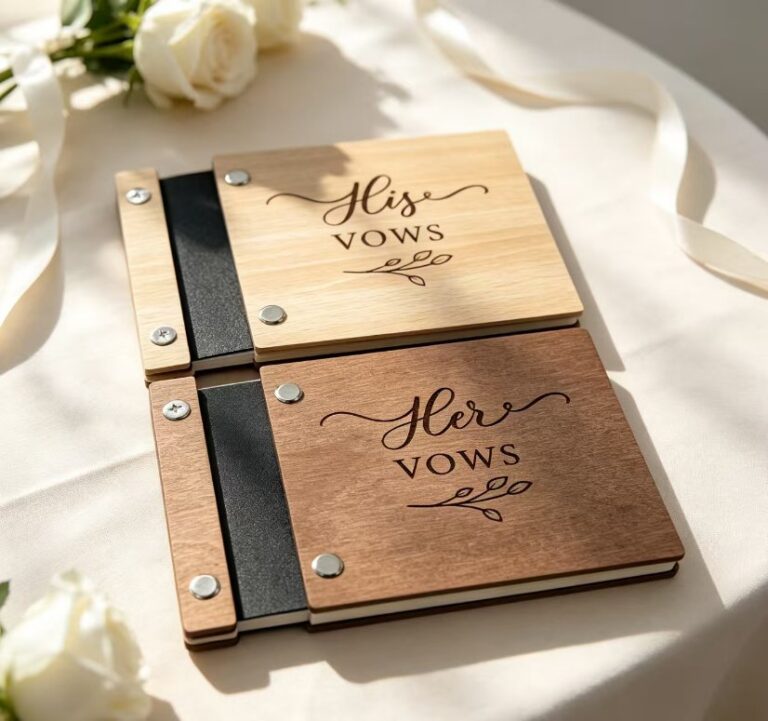 Wedding Supplies Wooden Wedding Vow Books (His & Her Vows)