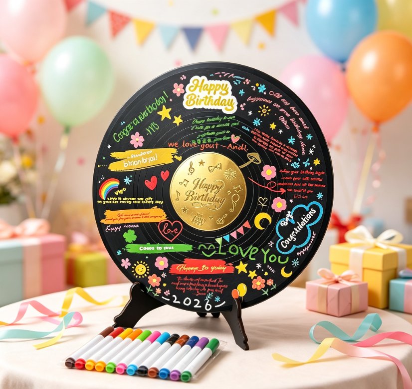 Holidays, gifts Vintage Vinyl Record Anniversary & Birthday Display Board