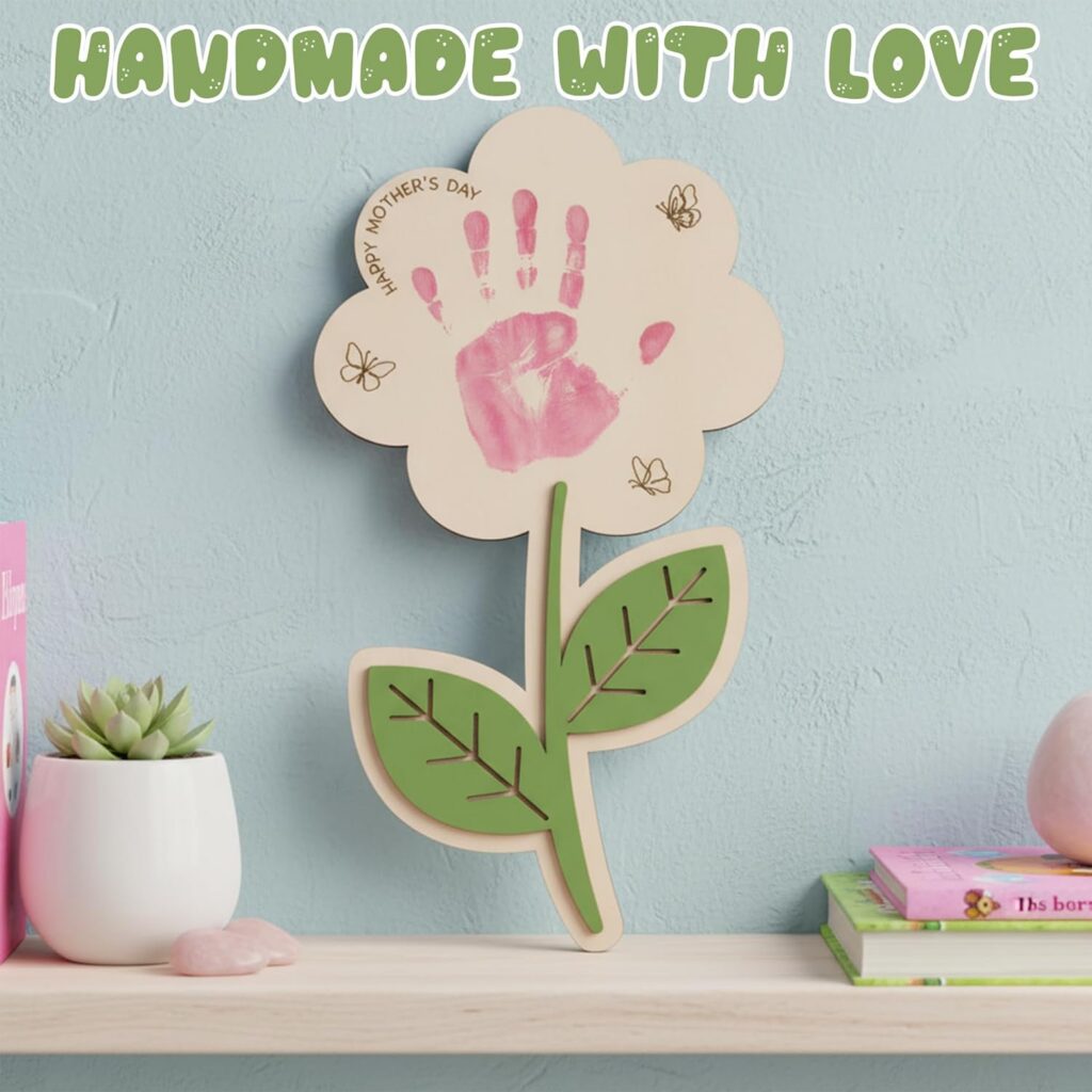 Holidays, gifts Mother's Day Craft Art Handprint Wooden Rose