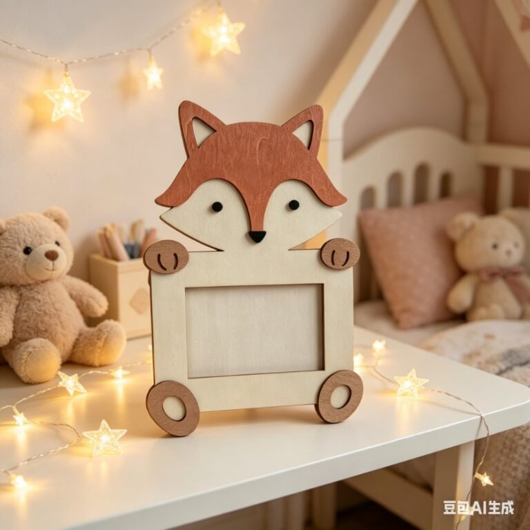 Infant Baptism Animal Photo Frame Set Fox Lion Bear