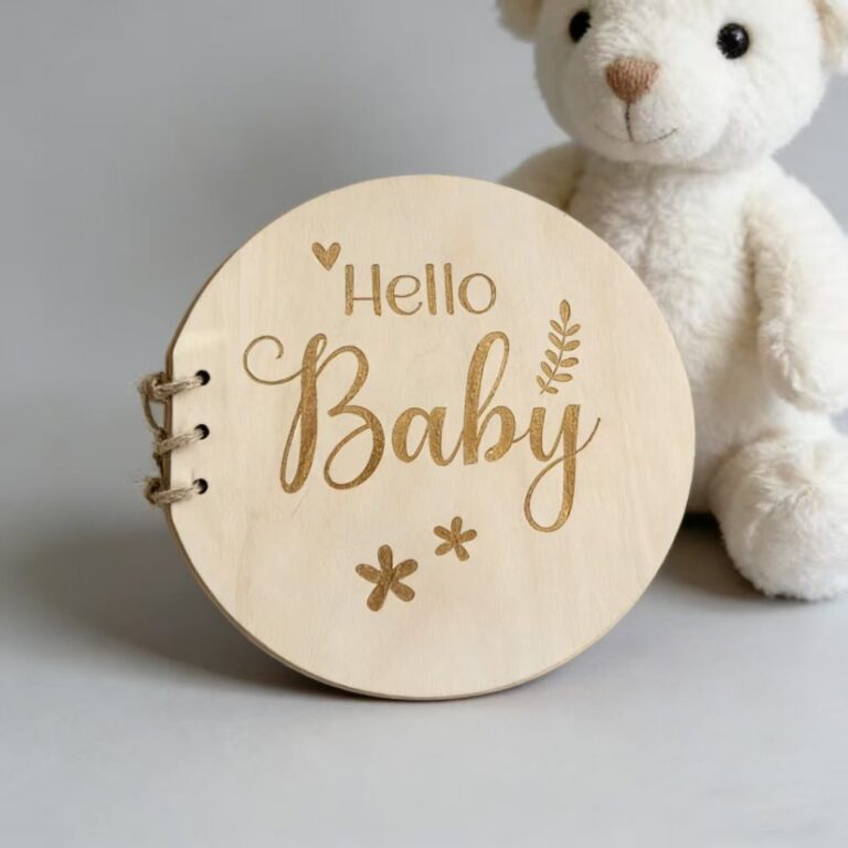 Infant Baptism Baby Book Pregnancy Record Book Wooden Guest Book