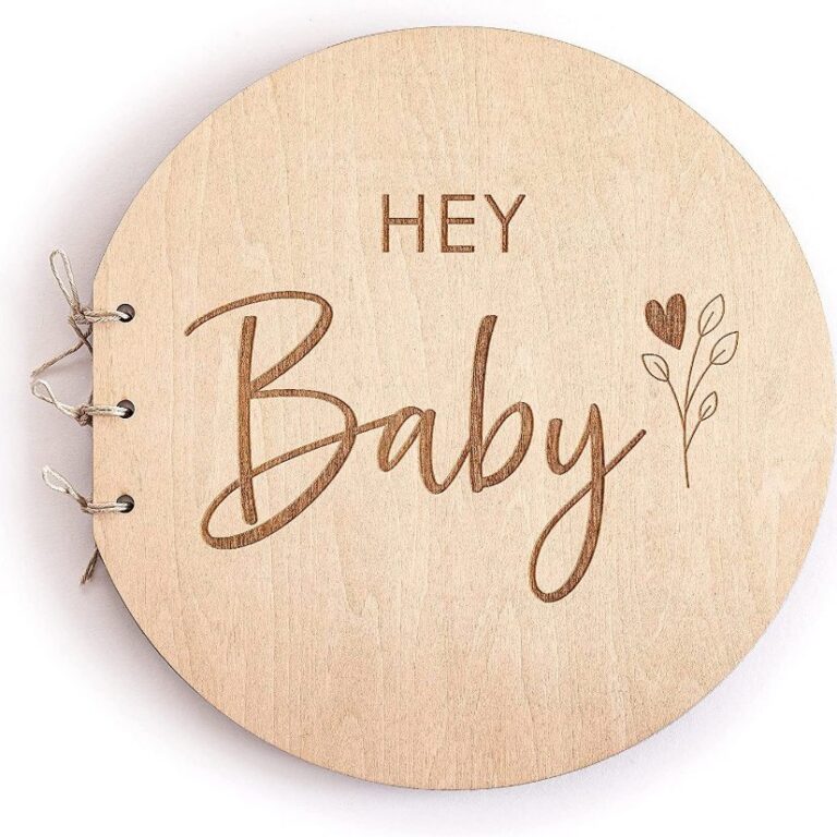Infant Baptism Wooden Cover Guest Book for Infant Baptism