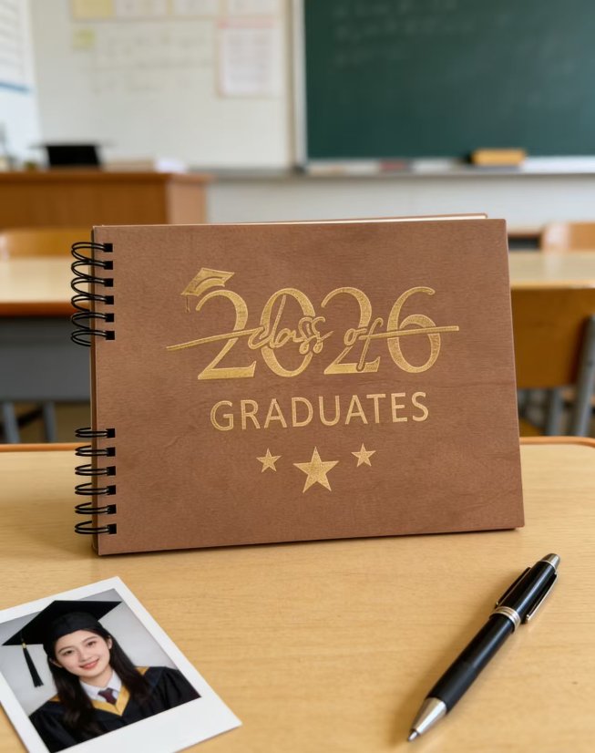 Back-to-School and Graduation Seasons 2026 Graduation Commemorative Spiral Notebook Vintage Wooden