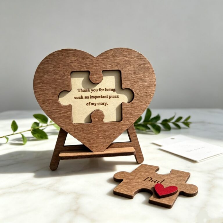 Holidays, gifts Heart Romantic Wooden Board Ornament Puzzle Sign Father's Day Mother's Day