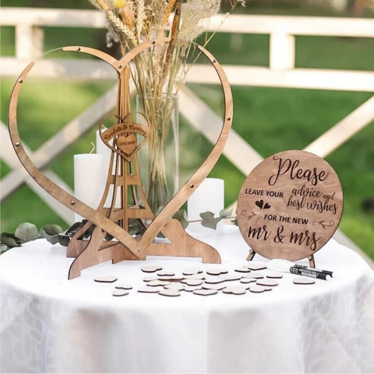 Wedding Sign-in Wooden Heart Guest Message Drop Box Wedding Sign-in