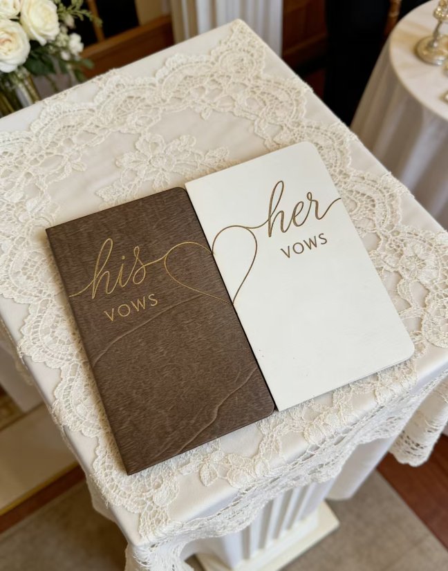Wedding Supplies Wooden Wedding Vow Book His Her Vows Bride and Groom