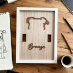 Holidays, gifts Wooden Dog Collar Photo Frame Display Stand