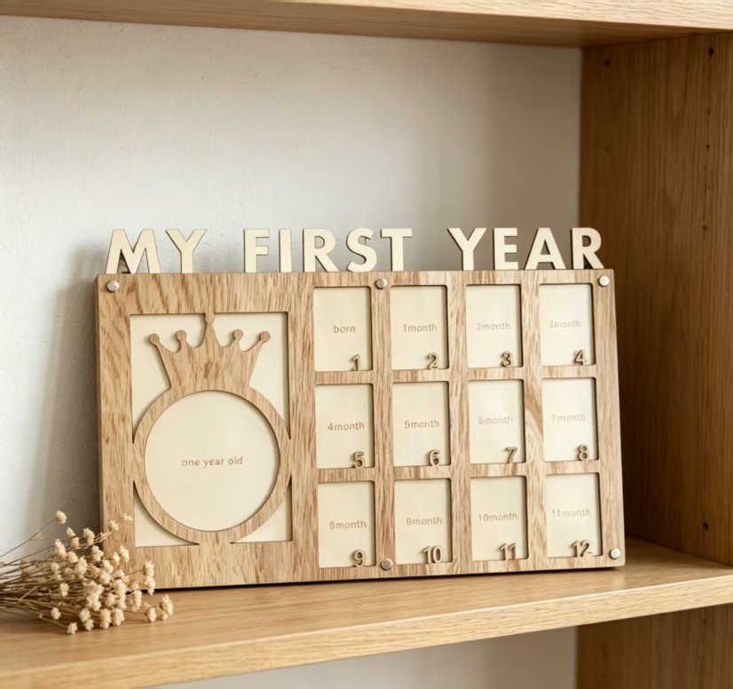 Infant Baptism Baby My First Year First Birthday Photo Frame