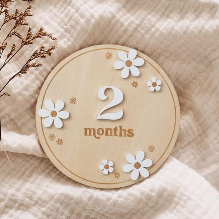 Infant Baptism Newborn Birth Month Plaque Wooden