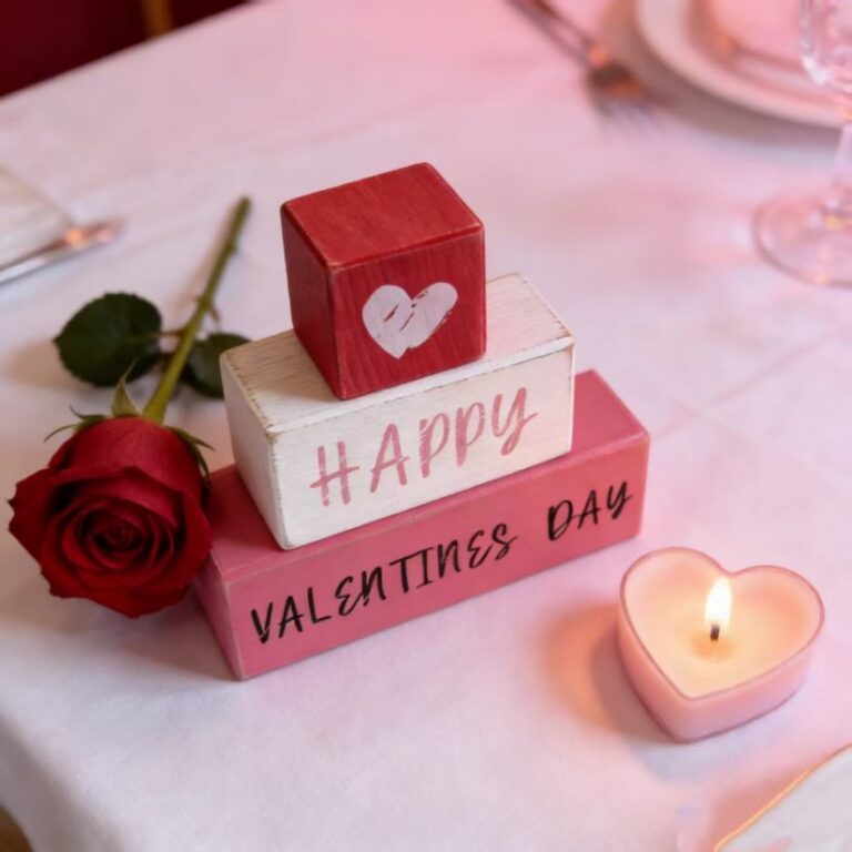 Holidays, gifts Wooden Block Ornament Valentine's Day Romantic Limited Edition