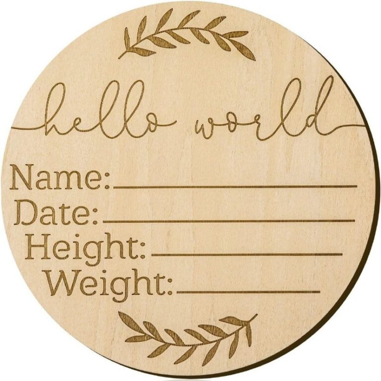 Infant Baptism Newborn Sign Round Wooden Milestone