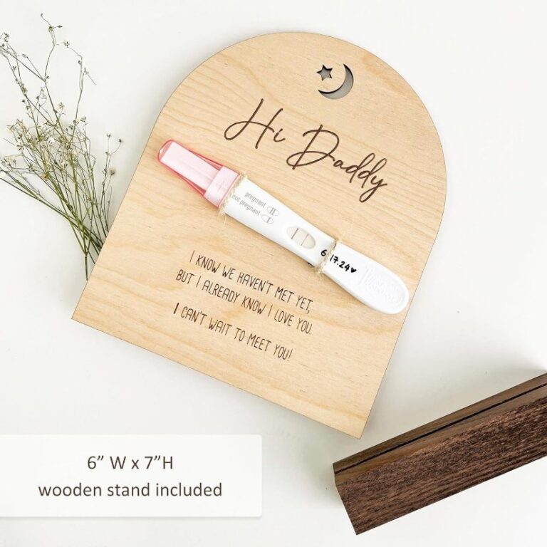 Infant Baptism Creative Wooden Pregnancy Test Commemorative Ornament Photo Frame
