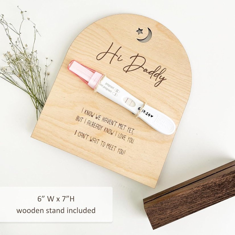 Infant Baptism Creative Wooden Pregnancy Test Commemorative Ornament Photo Frame