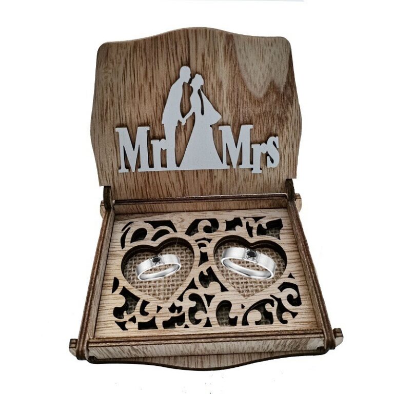 Wedding Supplies Wooden Jewelry Box Hollow Accessory Storage Ring Box