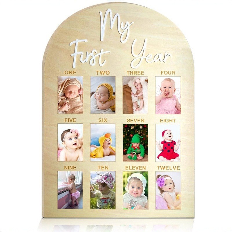 Infant Baptism Newborn First Year Milestone Photo Frame