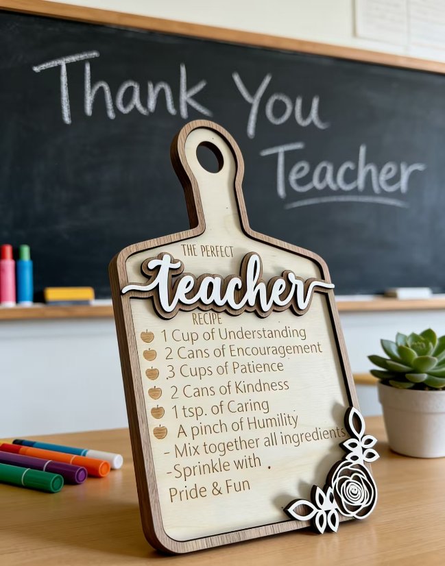 Holidays, gifts Wooden Teacher Ornament Desktop Craft
