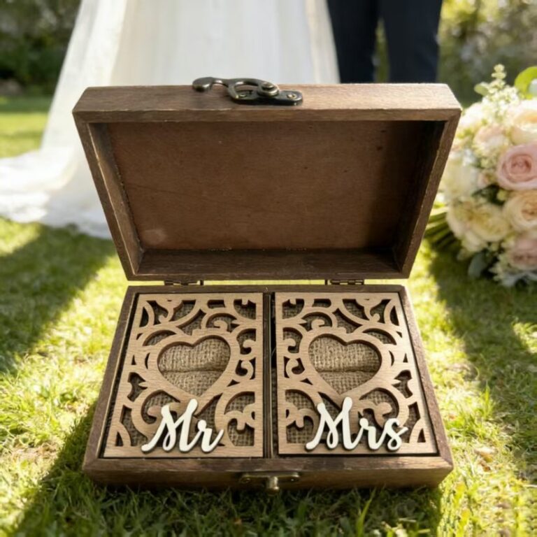 Wedding Supplies Creative Minimalist Wooden Jewelry Box Ring Box