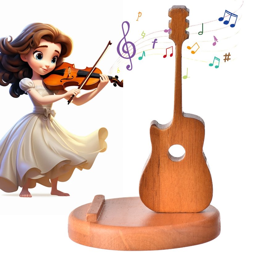Holidays, gifts Personalized Phone Stand Solid Wood Violin